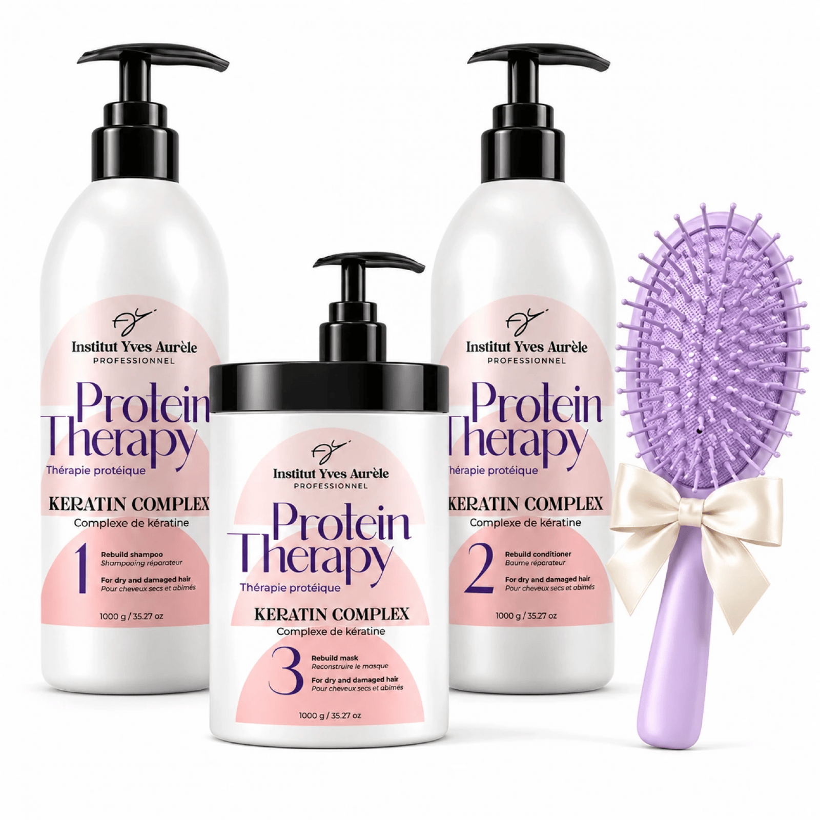 MAKSIMALT STORT PROTEINBEHANDLINGSPAKKE: Shampoo (1 000 g), Balsam (1 000 g), Mask (1 000 g) + GAVE MAKSIMALT STORT PROTEINBEHANDLINGSPAKKE: Shampoo (1 000 g), Balsam (1 000 g), Mask (1 000 g) + GAVE